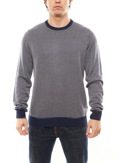 BLEND Londres Herren Freizeit-Pullover Feinstrick-Sweatshirt 20712232 194024 Blau