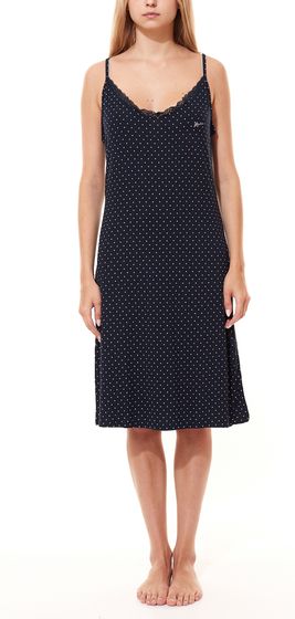 MEXX chemise de nuit femme déshabillé à pois avec encolure en dentelle ZN2403023WM Bleu