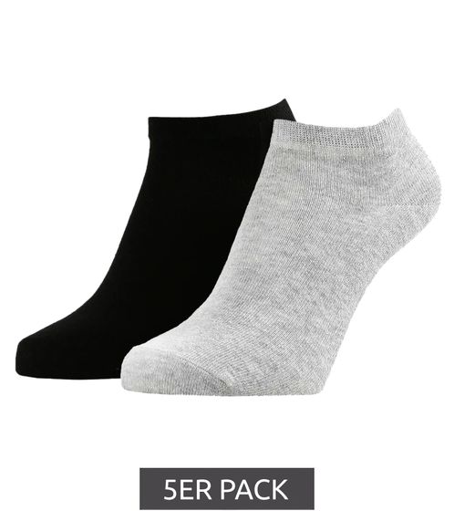 Pack of 5 Albert Schäfer sneaker socks full terrycloth cotton stockings grey/black