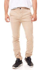 MILANO ITALY Pantalon Chino Homme avec Teinture Innovante en Coton 91-73893 Beige