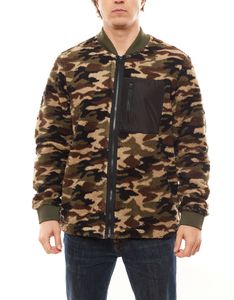 !SOLID Lukato Herren Fleece-Jacke mit Teddy-Fell Übergangsjacke in College-Look 21300655ME Camouflage