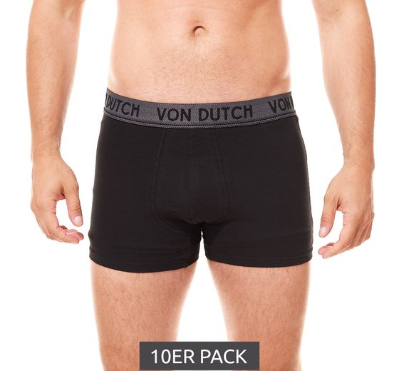 Pack of 10 Von Dutch Origi Men's Boxer Shorts Underpants VD/1/BCX5/ORIGI1 Black