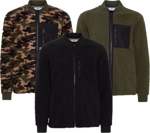 !SOLID Lukato men s transitional jacket with teddy fur Fleece jacket 21300655ME Black, camouflage, green