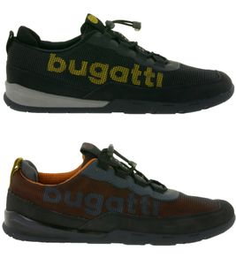 bugatti baskets de ville pour hommes avec chaussures basses soft fit avec changement facile 321-A7V01 noir ou noir/rouge