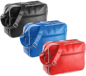 Wil Sports Bag Athletic 12 litres PVC Sac à bandoulière rétro Bleu, Noir, Rouge