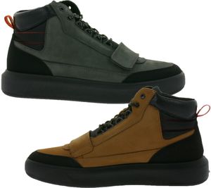 FRETZ men Sem Men's High-Top Sneaker Nubuck Leather Shoes with TPU Sole Made in Italy 4413.2482 Gray or Brown