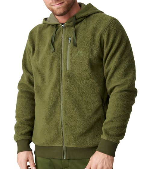 DANISH ENDURANCE sustainable men's fleece jacket with hood Oeko-Tex certified 155000 Green