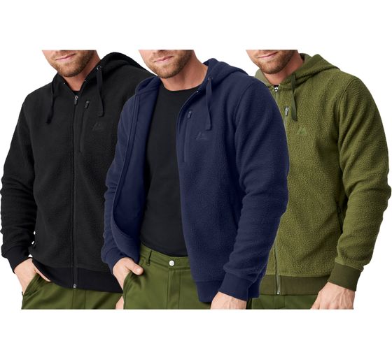 DANISH ENDURANCE Veste polaire à capuche durable pour homme certifiée Oeko-Tex 155000 Noir, Marine, Vert