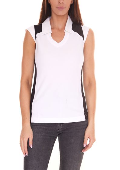 PGA TOUR Women s Armpit Shirt with Shirt Collar Sports Shirt with CoolFit 3508999 White-Black