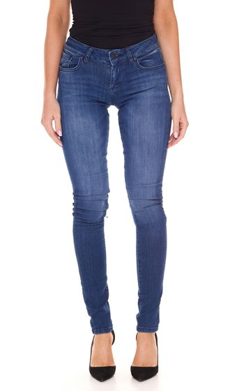 LTB Alicia Damen Super Slim-Jeans Mid Rise Denim-Hose mit Derwa-Waschung 51304 13918 51627 Blau