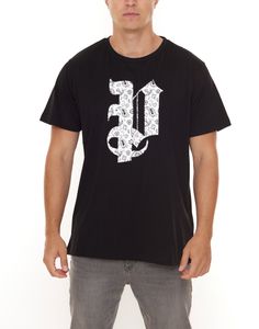 PASH Bandana Tee Men s Cotton T-Shirt with Floral Front Print Short Sleeve Shirt PATR005 Black