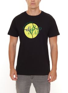BAD+MAD London Tee Herren Baumwoll-T-Shirt mit Front-Print Rundhals-Shirt BMTR006 Schwarz BAD+MAD London Tee Herren Baumwoll-T-Shirt mit Front-Print Rundhals-Shirt BMTR006 Schwarz