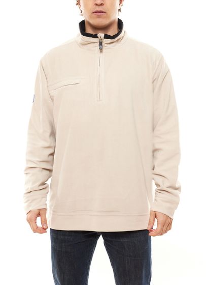 PGA Tour men's fleece sweater with stand-up collar 35480-04 sand beige