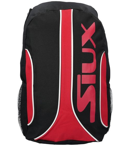 SIUX Fusion Rucksack mit Schlägerfach Padel-Bag (45cm x 28cm x 18cm) Sport-Tasche Padel-Tasche Schwarz-Rot