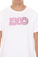 PASH 1980 Tee Herren Kurzarm-Shirt mit großem 1980er Print Baumwoll-T-Shirt PATR004 Schwarz oder Weiß PASH 1980 Tee Herren Kurzarm-Shirt mit großem 1980er Print Baumwoll-T-Shirt PATR004 Schwarz oder Weiß