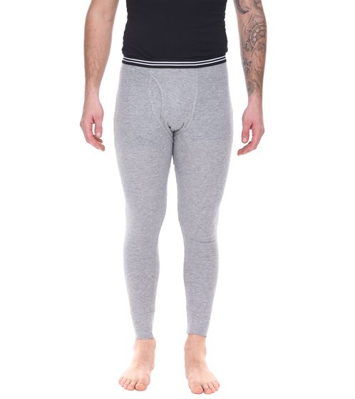 AM Legend Herren Ski-Unterhose nachhaltige lange Unterhose aus reiner Baumwolle 26183 Grau