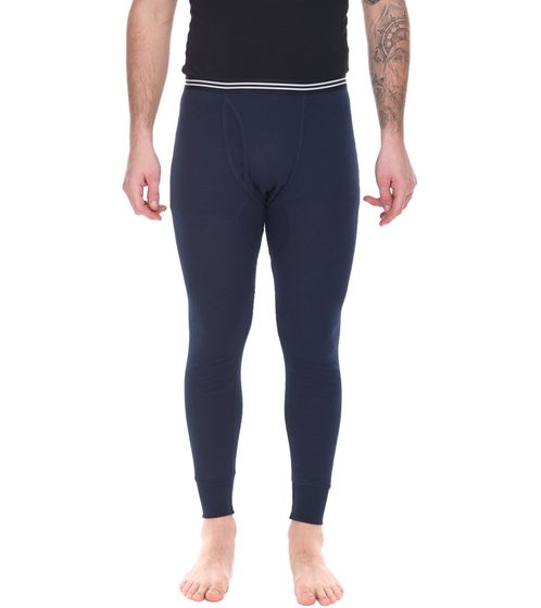 AM Legend Herren Ski-Unterhose nachhaltige lange Unterhose aus reiner Baumwolle 26183 Navy