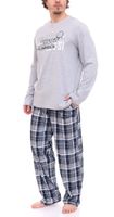AM Legend men s pajama set 2-piece checked pajamas IAN MPJ 23 navy/light grey AM Legend men s pajama set 2-piece checked pajamas IAN MPJ 23 navy/light grey