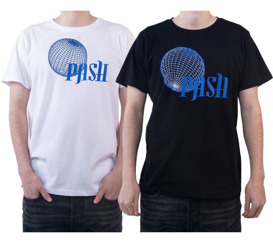 PASH Globe Tee T-shirt col rond en coton imprimé globe pour homme PATR003 blanc ou noir