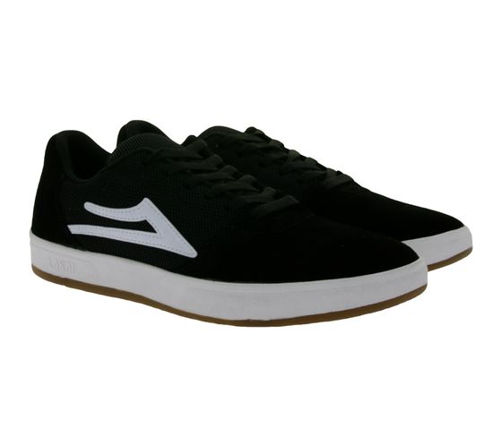 LAKAI Brighton Suede Herren Alltags-Sneaker mit XLK-Cupsohle Schnürschuhe MS221-0257-B00/BLKSD Schwarz