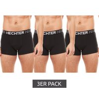 3er Pack HECHTER STUDIO Herren Boxershorts Baumwoll-Unterwäsche Schwarz, Grau, Blau, Rot