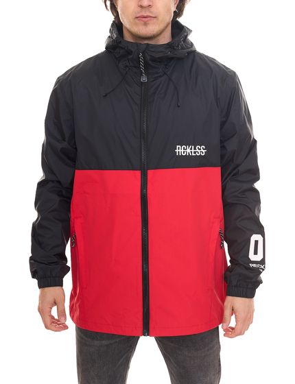 YOUNG & RECKLESS men's windbreaker with raised collar transition jacket 140009 red-black