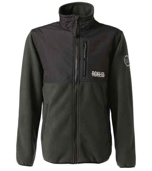 YOUNG & RECKLESS men's fleece jacket in color blocking style transition jacket 140011 green/black