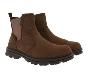 CATERPILLAR Practitioner Dachshund Men s Suede High Sole Chelsea Boots P725198 Brown