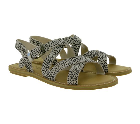 TOMS women's strappy leopard print suede sandal 10016412 beige-black