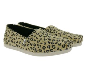 TOMS Alpargata nachhaltige Damen Espadrilles Halb-Schuhe mit Ortholite im Leo-Look 10016214 Beige/Schwarz