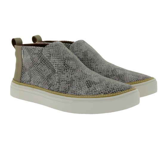 TOMS Paxton women's mid-top sneakers in snake style everyday shoes 10015803 gray