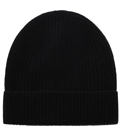 KKS STUDIOS Herren Beanie aus reinem Kaschmir Winter-Mütze im gerippten Design 8022M 26054 Schwarz