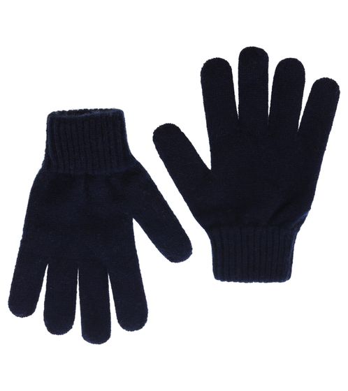KKS STUDIOS cashmere gloves with ribbed waistband winter gloves 8014H 26034 blue