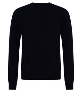 KKS STUDIOS Herren V-Neck Pullover aus 100% Kaschmir Sweater KK2350 26034 Navy