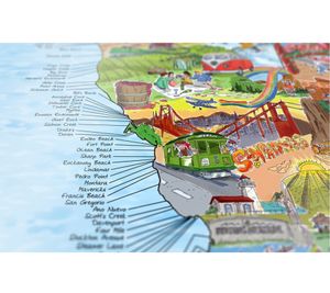 Awesome Maps West Coast & Hawaii Surf Map 371554-00-3436