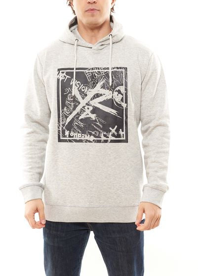 YOUNG & RECKLESS Square Logo Griffon Men s Cotton Hoodie MTS3028HRGRY-830 Gray