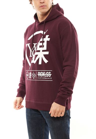 YOUNG & RECKLESS Foreign Exchange men's hooded sweater cotton MTS1530BLK2-558 Bordeaux