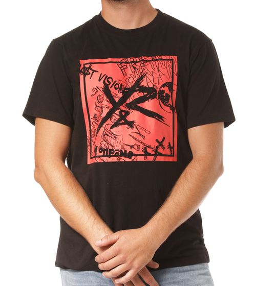 Chemise en coton pour homme YOUNG & RECKLESS Square Logo Griffon avec imprimé sur le devant MTS3028BLK-200 Noir