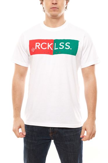 YOUNG & RECKLESS Stamp t-shirt homme en coton avec imprimé sur le devant 110035-300 blanc