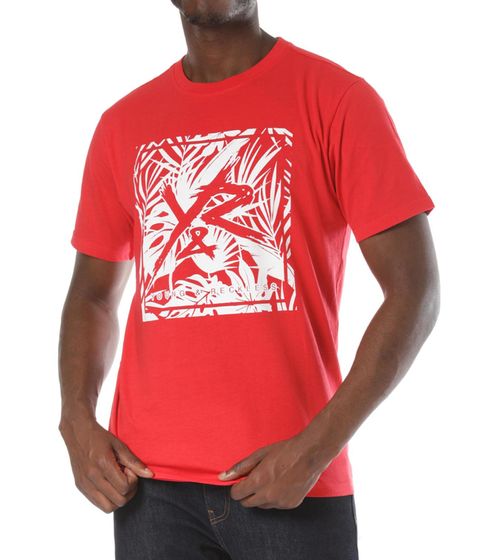 YOUNG & RECKLESS Square Logo Griffon T-Shirt stylisches Herren Print-Shirt Freizeit-Shirt aus Baumwolle 110021-572 Rot 