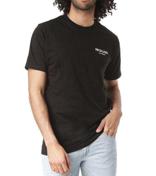 YOUNG & RECKLESS Crossfade T-Shirt pour Homme LA Shirt Chemise en Coton Chemise de Vacances avec Impression au Dos MLS3131BLK Noir