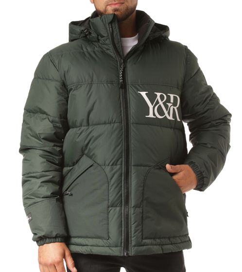YOUNG & RECKLESS Puff Veste d'hiver pour homme, veste matelassée chaude avec capuche, veste d'automne 140005 vert