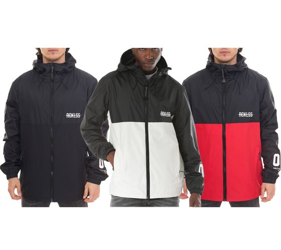 YOUNG & RECKLESS men's windbreaker with high collar transition jacket 140009 red, black or white