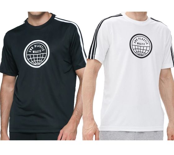 adidas PrimeBlue End Plastic Waste 3-Stripes Graphic Tee Herren T-Shirt nachhaltiges Trainings-Shirt mit AeroReady Weiß oder Schwarz