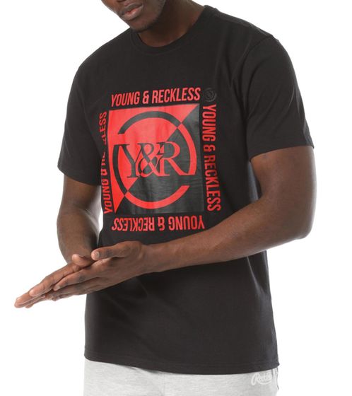 YOUNG & RECKLESS Section men's t-shirt cotton shirt with front print 110025-200 black