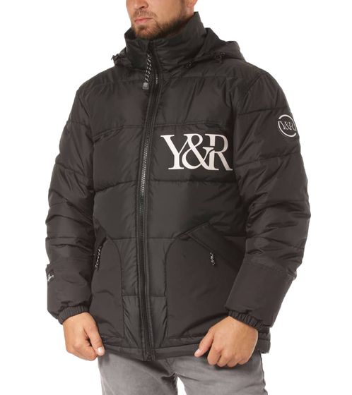 YOUNG & RECKLESS Puff Veste d'hiver pour homme, veste de neige chaude avec capuche, veste de ski 140005 noir