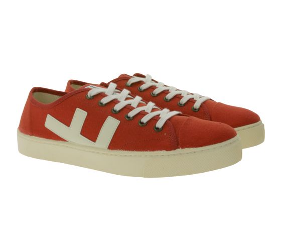 FLAMINGOS LIFE RANCHO RED IVORY Low-Top Sneaker nachhaltige Freizeit-Schuhe Alltags-Sneaker Made in Spanien Rot/Weiß 