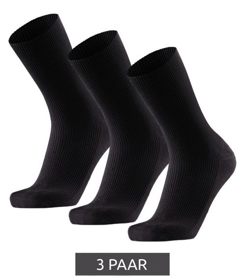 3 pairs of DANISH ENDURANCE Bamboo Soft Top Men's and Women's Socks without Elastic Waistband Crew Stockings Diabetic Socks 150000 Black