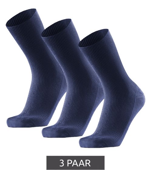 3 pairs of DANISH ENDURANCE Bamboo Soft Top Men's and Women's Socks without Elastic Waistband Crew Stockings Diabetic Socks 150000 Navy