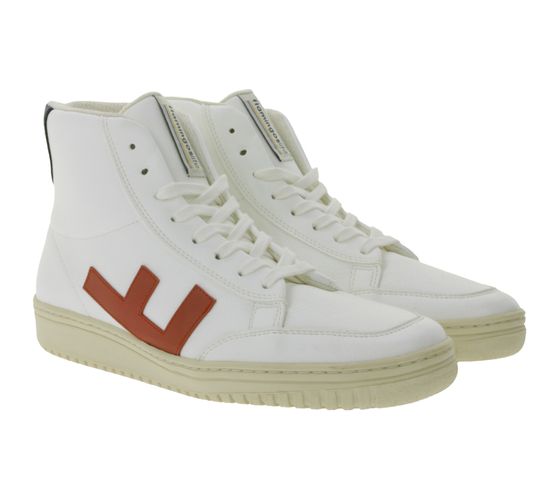 FLAMINGOS LIFE Old 80`s high sneakers vegan high-top shoes ankle-high sneakers Made in Spain Fair & Sustainable FW2008WHREMO White/Red